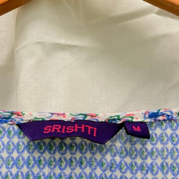 Srishti Organic Cotton Bohemian Print Artsy Geometric Tank Top Y2K Medium‎ - Picture 3 of 3